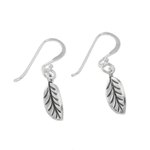 Sterling silver dangle earrings, 'Nature's Path' - Sterling Silver Leaf Dangle Earrings from Thailand