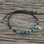 Silver beaded macrame bracelet, 'Sweet Faith' - 950 Silver Reconstituted Turquoise Macrame Cross Bracelet (image 2) thumbail