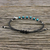 Silver beaded macrame bracelet, 'Sweet Faith' - 950 Silver Reconstituted Turquoise Macrame Cross Bracelet (image 2b) thumbail