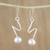 Silver dangle earrings, 'Spin Time' - Hill Tribe Silver Spiral Dangle Hook Matte Finish Earrings thumbail