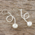 Silver dangle earrings, 'Spin Time' - Hill Tribe Silver Spiral Dangle Hook Matte Finish Earrings (image 2b) thumbail