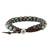 Jasper and agate beaded macrame wrap bracelet, 'Oceanic Wanderer' - Handmade Unisex Beaded Macrame Wrap Bracelet from Thailand