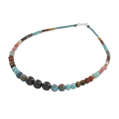 Multi-gemstone beaded necklace, 'Eternal Rainbow' - Multi-Gemstone Beaded Necklace Handcrafted in Thailand