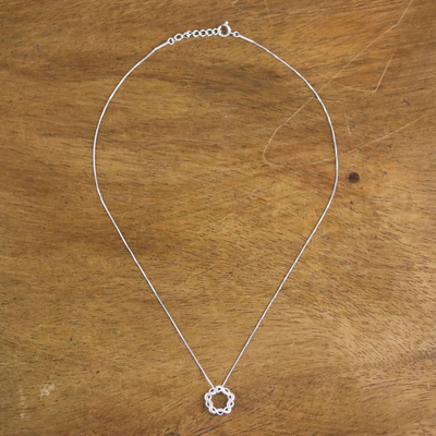 Sterling silver pendant necklace, 'Infinity Twine' - Sterling Silver Pendant Necklace Handmade in Thailand