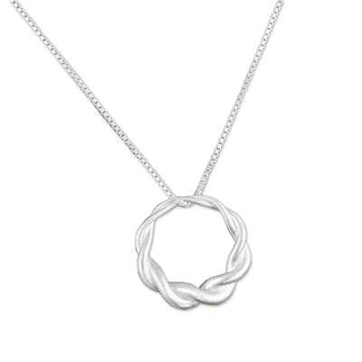 Sterling silver pendant necklace, 'Infinite Twist' - Sterling Silver Pendant Necklace Handmade in Thailand