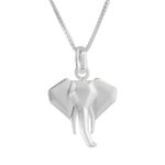 Sterling silver pendant necklace, 'Geometric Elephant' - Sterling Silver Elephant Pendant Necklace from Thailand