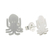 Sterling silver stud earrings, 'Little Octopus' - Sterling Silver Octopus Stud Earrings Handmade in Thailand (image 2c) thumbail
