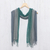 Silk scarf, 'Smoky Forest' - Handwoven Grey and Green Fringed Silk Scarf from Thailand (image 2b) thumbail