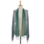 Silk scarf, 'Smoky Forest' - Handwoven Grey and Green Fringed Silk Scarf from Thailand (image 2c) thumbail