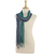 Silk scarf, 'Smoky Forest' - Handwoven Grey and Green Fringed Silk Scarf from Thailand (image 2d) thumbail