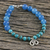 Multi-gemstone beaded charm bracelet, 'Sky Aura' - Multi-Gemstone Beaded Thai Karen Silver Charm Bracelet thumbail