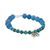 Multi-gemstone beaded charm bracelet, 'Sky Aura' - Multi-Gemstone Beaded Thai Karen Silver Charm Bracelet (image 2c) thumbail