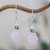 Rose quartz dangle earrings, 'Candy Cloud' - Handcrafted Rose Quartz and Sterling Silver Dangle Earrings thumbail