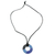 Ceramic pendant necklace, 'Sky Light' - Adjustable Blue Circle Sky Light Ceramic Pendant Necklace
