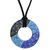 Collar colgante de cerámica - Collar con colgante de cerámica ajustable con círculo azul y luz del cielo.