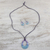 Ceramic jewelry set, 'Feather Beauty' - Swirl and Feather Ceramic Necklace and Earrings Jewelry Set (image 2b) thumbail