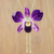 Gold accent natural orchid pendant necklace, 'Orchid Majesty' - Genuine Purple Orchid Resin Pendant Necklace with Gold Chain thumbail