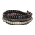 Multi-gemstone beaded wrap bracelet, 'Sunrise Wanderlust' - Unisex Leather and Multi-Gemstone Beaded Wrap Bracelet