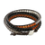 Carnelian and chalcedony beaded wrap bracelet, 'Sunset Wanderlust' - Unisex Leather and Multi-Gemstone Beaded Wrap Bracelet (image 2d) thumbail