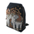 Rucksack aus Baumwolle - Bestickter Rucksack mit Kordelzug aus Baumwolle mit Elefanten- und Baummotiv