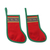 Cotton blend ornaments, 'Lisu Stockings in Red' (pair) - Pair of Cotton Blend Stockings Ornaments from Thailand (image 2a) thumbail