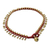 Brass beaded anklet,  'Lunar Red' - Handmade Red Knotted Brass Beaded Red Cord Anklet (image 2c) thumbail