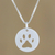 Sterling silver pendant necklace, 'Paw Print' - Sterling Silver Pawprint Pendant Necklace from Thailand (image 2) thumbail