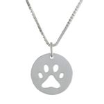 Sterling silver pendant necklace, 'Paw Print' - Sterling Silver Pawprint Pendant Necklace from Thailand