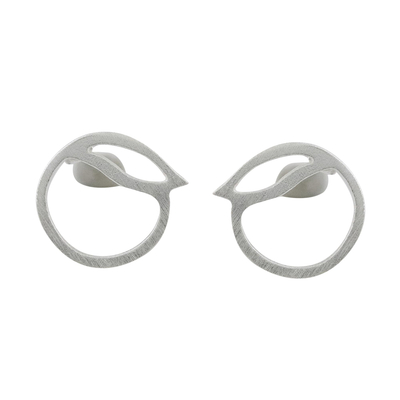 Sterling Silver Peach Stud Earrings from Thailand
