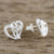 Sterling silver stud earrings, 'Comforting Hearts' - Sterling Silver Heart-Shaped Stud Earrings from Thailand (image 2b) thumbail