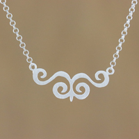 Sterling silver pendant necklace, 'Swirling Dance' - Sterling Silver Swirl Motif Pendant Necklace from Thailand