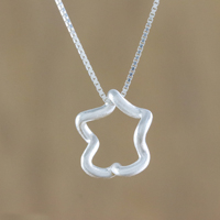 Sterling silver pendant necklace, 'Abstract Star' - Sterling Silver Abstract Star Necklace from Thailand