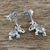 Marcasite dangle earrings, 'Starry Elephants' - Sterling Silver Marcasite Starry Elephant Dangle Earrings (image 2b) thumbail