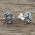 Marcasite stud earrings, 'Antique Flower' - Sterling Silver Marcasite Vintage Inspired Floral Earrings (image 2b) thumbail