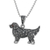 Marcasite and garnet pendant necklace, 'Galaxy Dog' - Sterling Silver Marcasite and Garnet Dog Pendant Necklace (image 2c) thumbail