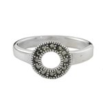 Marcasite pave ring, 'Galaxy Dream' - Sterling Silver Faceted Marcasite Galaxy Circle Pave Ring