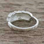 Marcasite pave ring, 'Luminous Garden' - Sterling Silver Luminous Garden Marcasite Pave Ring