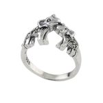 Marcasite cocktail ring, 'Mommy and Me' - Sterling Silver and Faceted Marcasite Elephant Cocktail Ring
