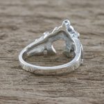 Marcasite cocktail ring, 'Mommy and Me' - Sterling Silver and Faceted Marcasite Elephant Cocktail Ring