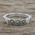 Marcasite band ring, 'Galaxy Hearts' - Sterling Silver Galaxy Hearts Faceted Marcasite Band Ring (image 2) thumbail