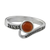 Onyx cocktail ring, 'Gala Orange' - Thai Sterling Silver Marcasite and Orange Onyx Dotted Ring