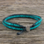 Quartz beaded wrap bracelet, 'Sea Window' - Karen Silver Leaf Aqua Blue Quartz Beaded Wrap Bracelet