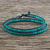 Quartz beaded wrap bracelet, 'Sea Window' - Karen Silver Leaf Aqua Blue Quartz Beaded Wrap Bracelet (image 2c) thumbail