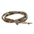 Agate and glass beaded wrap bracelet, 'Umber Dream' - Multi-Colored Agate and Glass Beaded Leaf Wrap Bracelet thumbail
