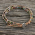 Agate and glass beaded wrap bracelet, 'Umber Dream' - Multi-Colored Agate and Glass Beaded Leaf Wrap Bracelet (image 2b) thumbail