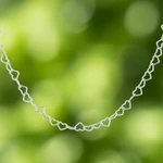 Sterling silver link necklace, 'Lots of Love' (3mm) - Sterling Silver Heart Link Necklace (3mm) from Thailand