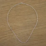 Sterling silver link necklace, 'Lots of Love' (3mm) - Sterling Silver Heart Link Necklace (3mm) from Thailand