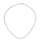 Sterling silver link necklace, 'Lots of Love' (3mm) - Sterling Silver Heart Link Necklace (3mm) from Thailand