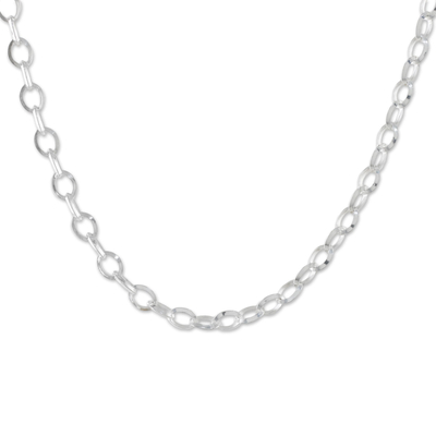 Collar de cadena de plata esterlina - Collar de cadena simple de plata esterlina de Tailandia