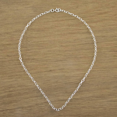 Sterling silver chain necklace, 'Simply Cool' - Simple Sterling Silver Chain Necklace from Thailand